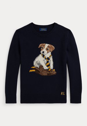 Polo Ralph Lauren DOG INTARSIA COTTON SWEATER - Camisola - navy