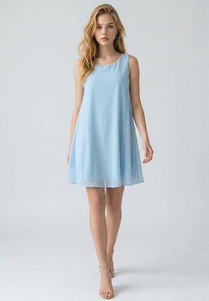 Outfitters Nation, VESTIDO DE GASA SIN MANGAS CON ESPALDA EN U - Vestido informal - celeste