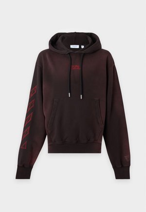 OFF-WHITE, REGULAR HOODIE - Φούτερ με κουκούλα - black/red