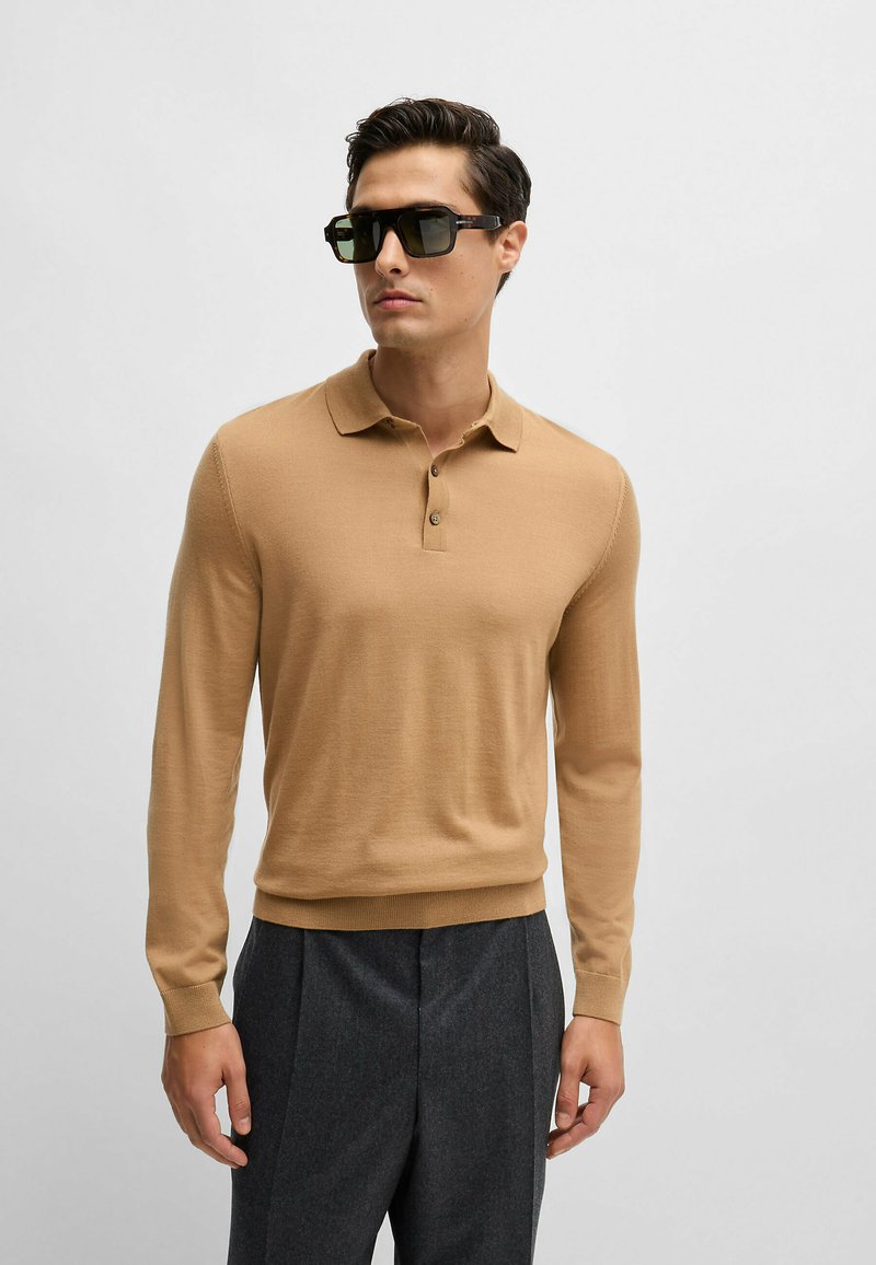 BOSS LANCIONE - Tops ar garām piedurknēm - beige