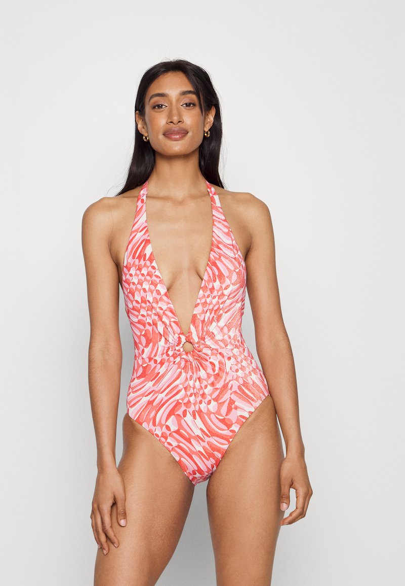 Seafolly POOLSIDE PLUNGE ONE PIECE - Fato de banho - pink chintz