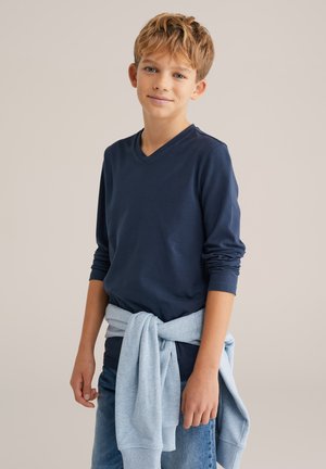 MET V-HALS - Top dugih rukava - blue