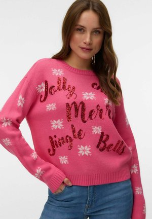 Vero Moda, VMJOLLY CHEER LS O-NECK PULLOVER XMAS - Pullover - hot pink