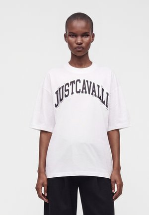 Just Cavalli LOGO GLITTER UNIVERSITY - Tričko s potlačou - white