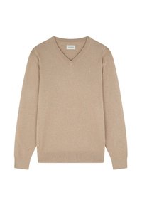 V NECK - Svetr - camel