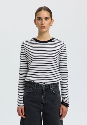 Selected, SLFESSENTIAL - Top s dlhým rukávom - black/bright white