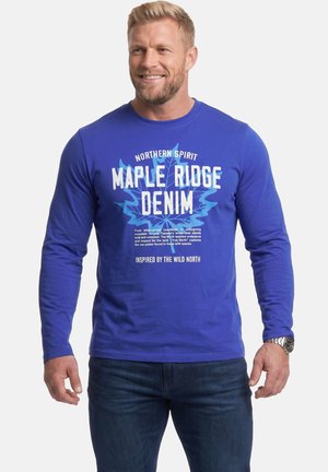 Men Plus, MEN+ LANGARMSHIRT, PRINT, BIS 8 XL - Long-sleeved top - azure