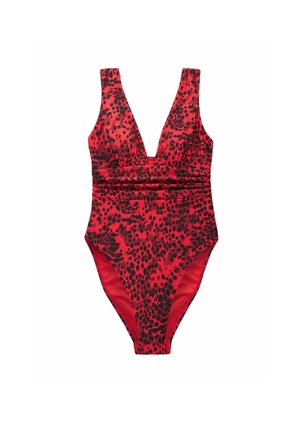 PLUNGE TUMMY CONTROL - REGULAR FIT - Badedragt - red