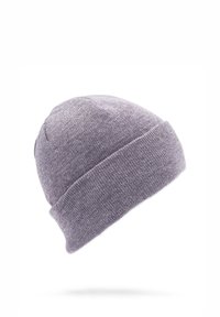 Berretto in maglia grigia dalla texture morbida, con risvolto e design della corona senza cuciture. Adatto per un abbigliamento casual.