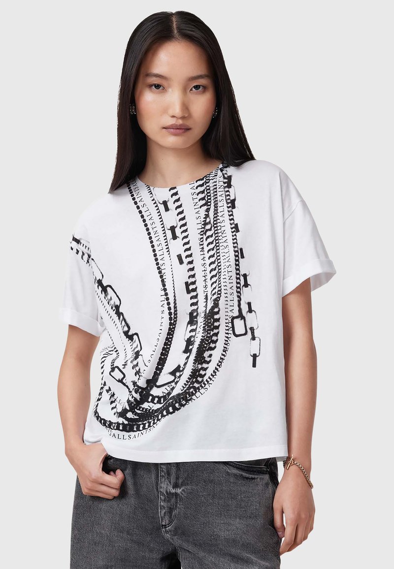 AllSaints METALLO BRIAR  - Printtipaita - white