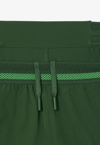 Pantalones cortos deportivos verdes con una cinturilla de malla texturizada. Presenta cordones en un verde a juego y una tela suave para mayor comodidad.