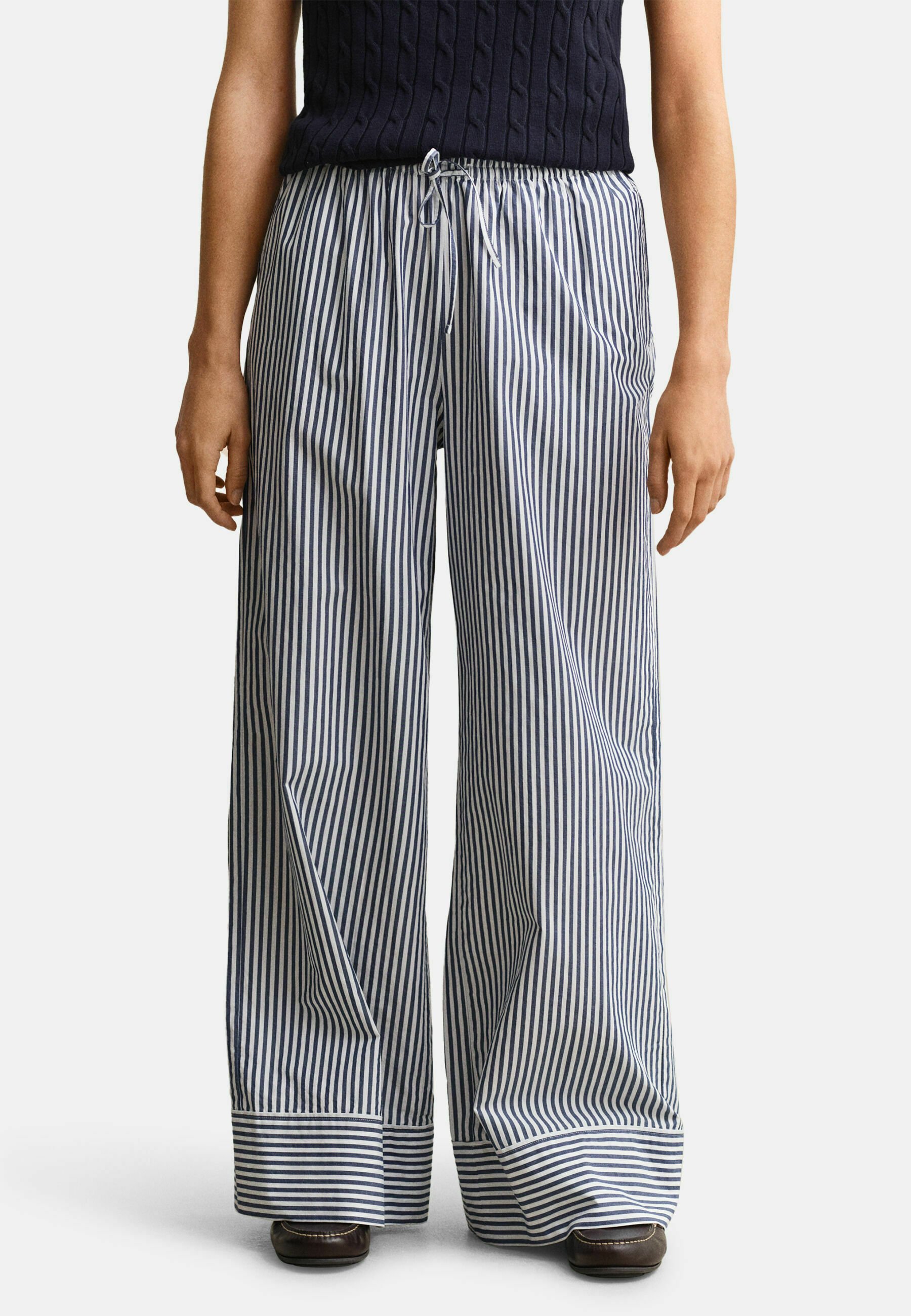 GANT STRIPED PANTS - Trousers - rich navy/dark blue - Zalando