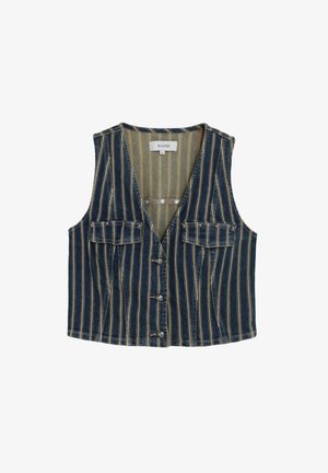 Scalpers, SCALPERS SCSTRIPES DENIM VEST - Bodywarmer - indigo stripes