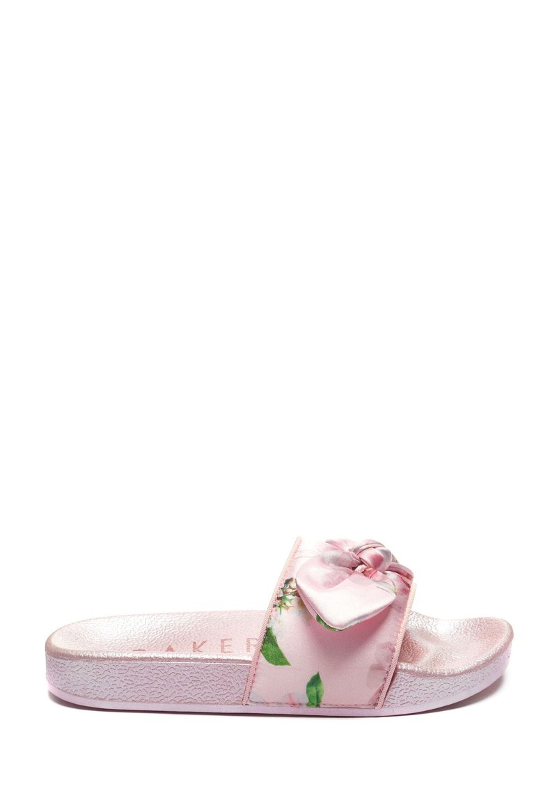 Baker by Ted Baker BAKER BY TED BAKER PINK SATIN BOW SLIDERS