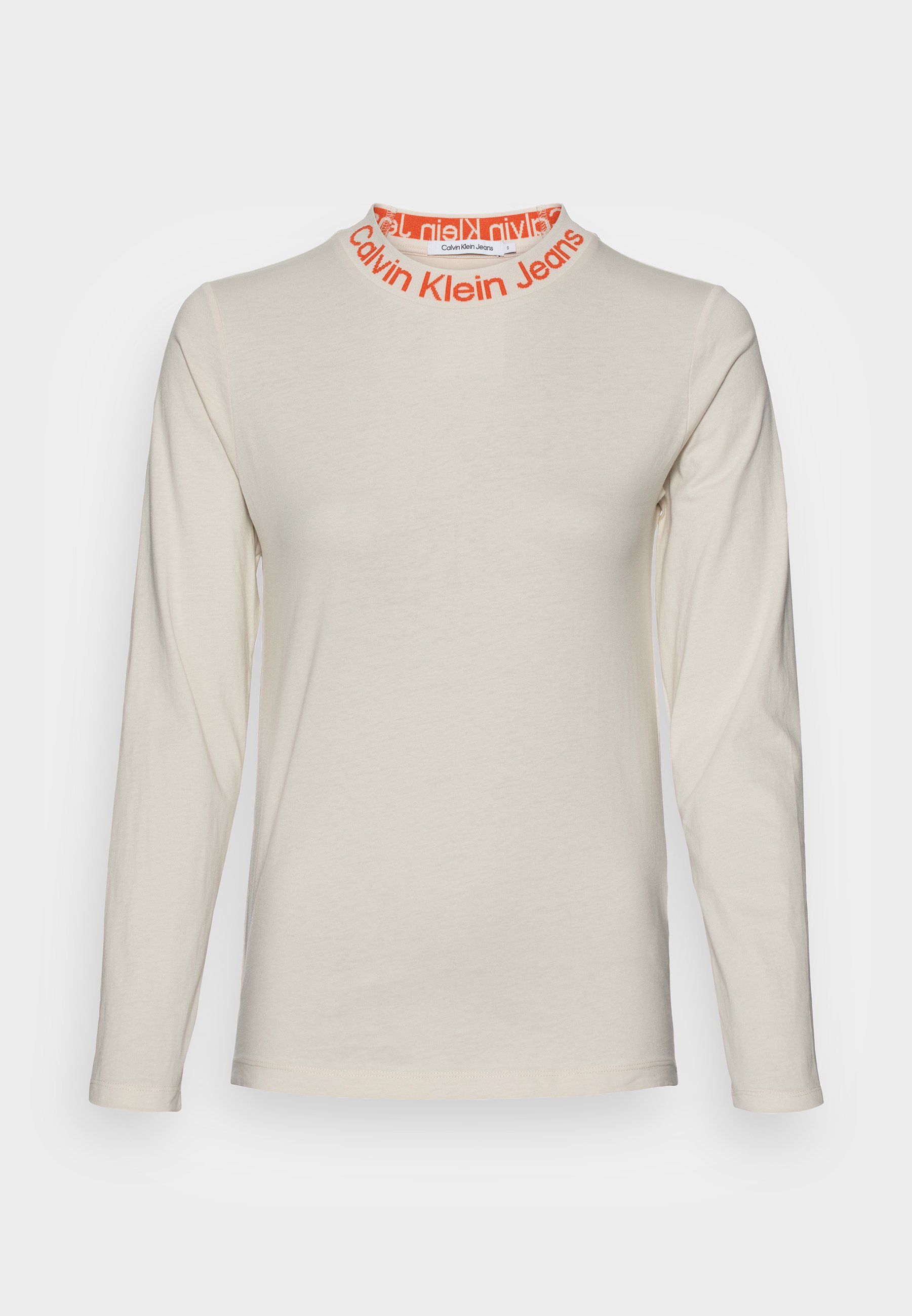 Calvin Klein Jeans LOGO JACQUARD LONG SLEEVES - Longsleeve - eggshell/crème  - Zalando.nl