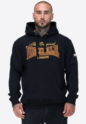 Sweat à capuche - black/yellow/oxblood
