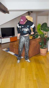 YOURTURN TIEDYE PANTS UNISEX - Φαρδύ τζιν - grey