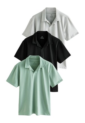 REGULAR FIT - SHORT SLEEVE  3 PACK  - Polo marškinėliai - black   grey   sage