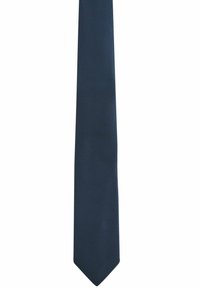 Cravat bleumarin cu un model texturat, fabricat din țesătură. Formă clasică, lungă și îngustă, cu vârf ascuțit. O strălucire subtilă îi îmbunătățește designul.
