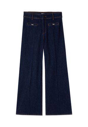 Oltre, JEANS A PALAZZO CON DETTAGLIO FIOCCHI - Vaqueros a campana - blu