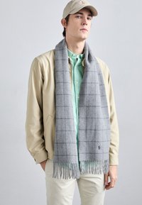 WINDOWPANE PLAID WOOL BLEND SCARF UNISEX - Écharpe - classic grey heather
