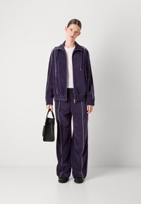 Lacoste Majica s kapuljačom i patentnim zatvaračem - dark blue
