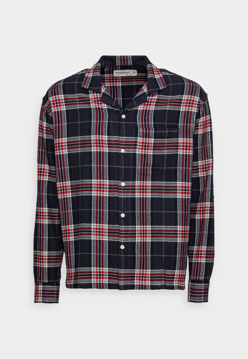 Abercrombie & Fitch HOLIDAY SLEEP Pyžamový top blue plaid/tmavě