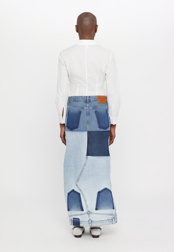 MIRROR EFFECT SKIRT - Denim skirt3