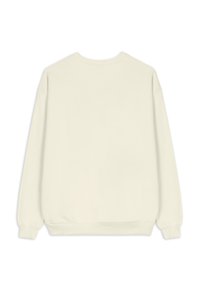 Crème-kleurige sweatshirt met een textuurafwerking, geribbelde manchetten en zoom, voorzien van een ronde halslijn en een dropped shoulder ontwerp.