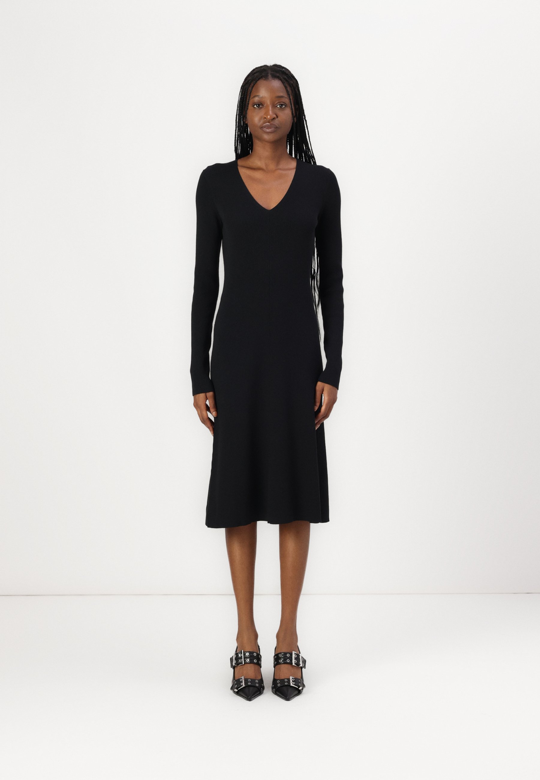 calvin klein black sweater dress Midnight Ombre Glitter Ball Gown