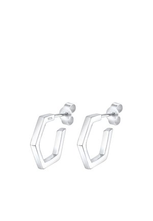 Elli CREOLE HEXAGON GEO MINIMAL - Earrings - silver