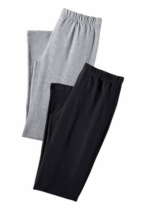 2 PACK - Legging - hellgrau-meliert/schwarz