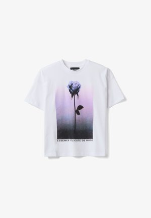 Les Copains, T SHIRT FLORAL PRINT REGULAR FIT - T-shirt con stampa - optical white