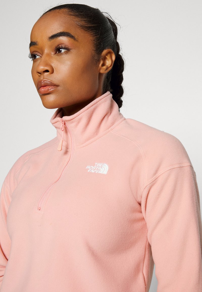 The North Face Glacier Cropped Zip Fleece Jumper Rose Tan Light Pink Zalando Ie