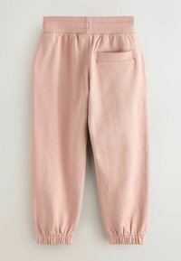 Roosad kitsenevad dressipüksid elastse vöökohaga, soonikkoes mansettide ja ühe tagataskuga. Kangas on sileda ja pehme tekstuuriga.