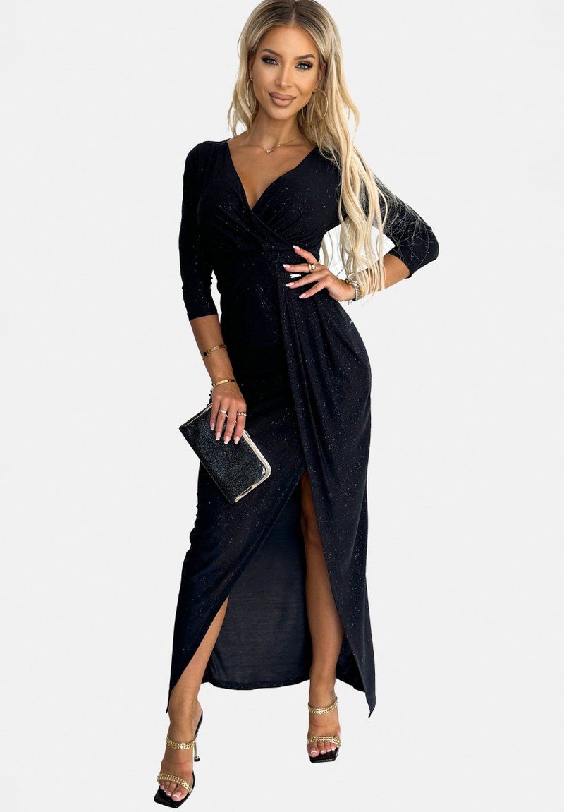 Chelsea Clark SHINY AND A SLIT ON THE LEG - Oblečenie na špeciálnu príležitosť - metallic black silver-coloured black