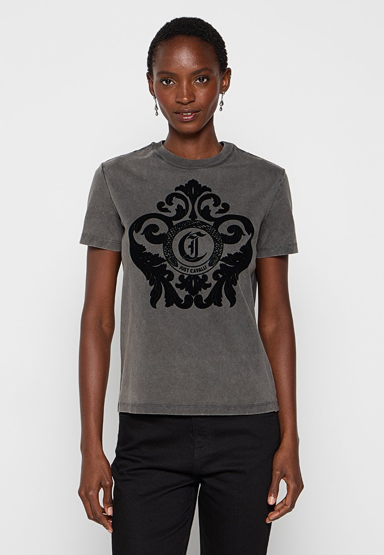Just Cavalli T-shirt print zwart