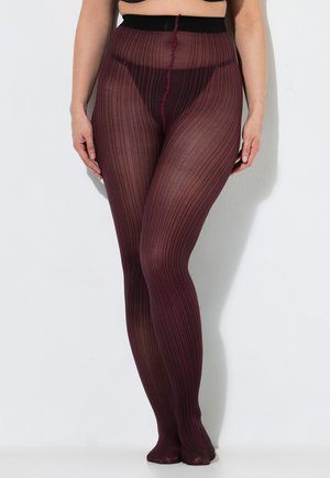 Ulla Popken, TWO-TONE PATTERN STOCKINGS - Strumpfhose - burgundy red