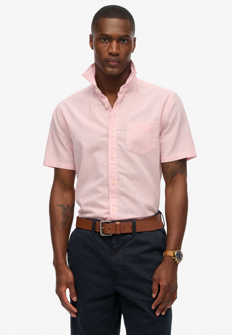 Superdry & Co SHORT SLEEVE - Camisa - city pink chambray