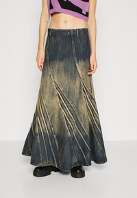 Jaded London FRILLED SKIRT WITH FELL SEAMS  - Farkkuhame - blue