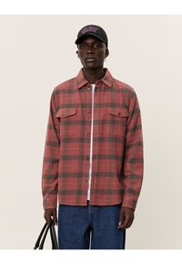 Les Deux LENNON CHECK OVERSHIRT - Overhemd - coffee brown/fired brick
