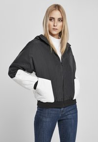 Urban Classics - FRAUEN LADIES PADDED 2-TONE BATWING JACKET - Bomber stiliaus striukė - black/white Miniatiūros vaizdas 1