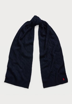 Polo Ralph Lauren CABLE KNIT WOOL CASHMERE SCARF - Scarf - hunter navy
