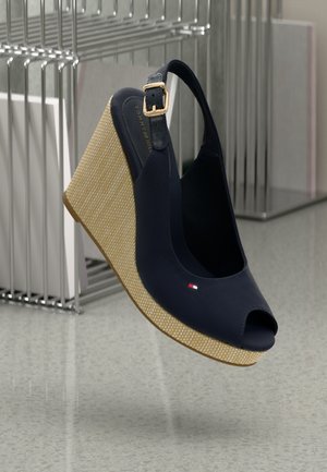 ICONIC ELENA SLING BACK WEDGE - Spuntate alte - space blue