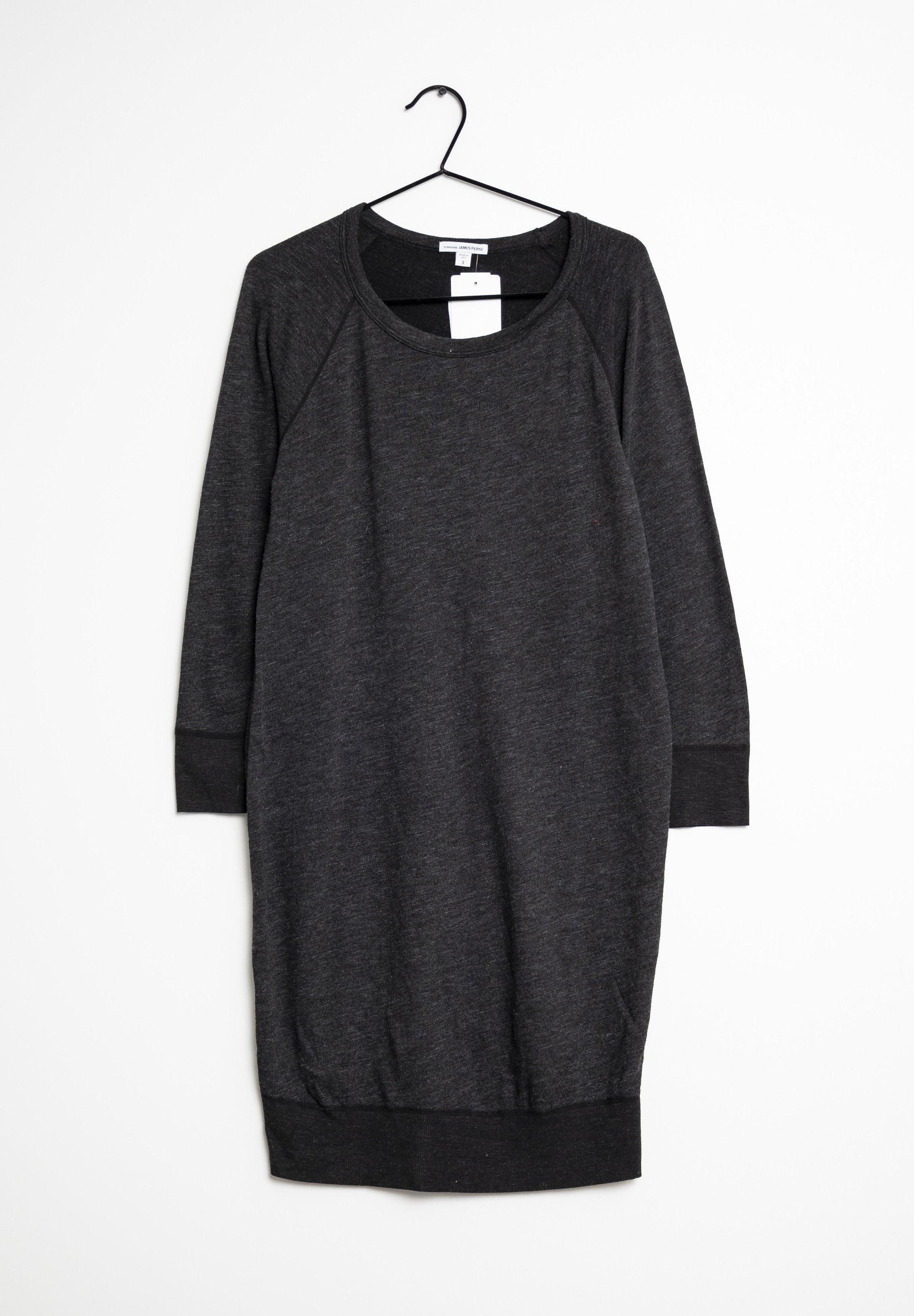 knee length dresses for ladies Melange Jersey Long Sleeve Dress - Coffee main image 1