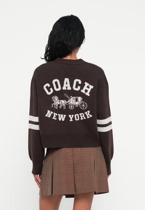 HORSE AND CARRIAGE CROPPED CARDIGAN - Cardigan - brown