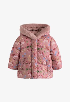 Next, REGULAR FIT - SHOWER RESISTANT FAUX FUR TRIM PADDED COAT - Zimný kabát - pink unicorn