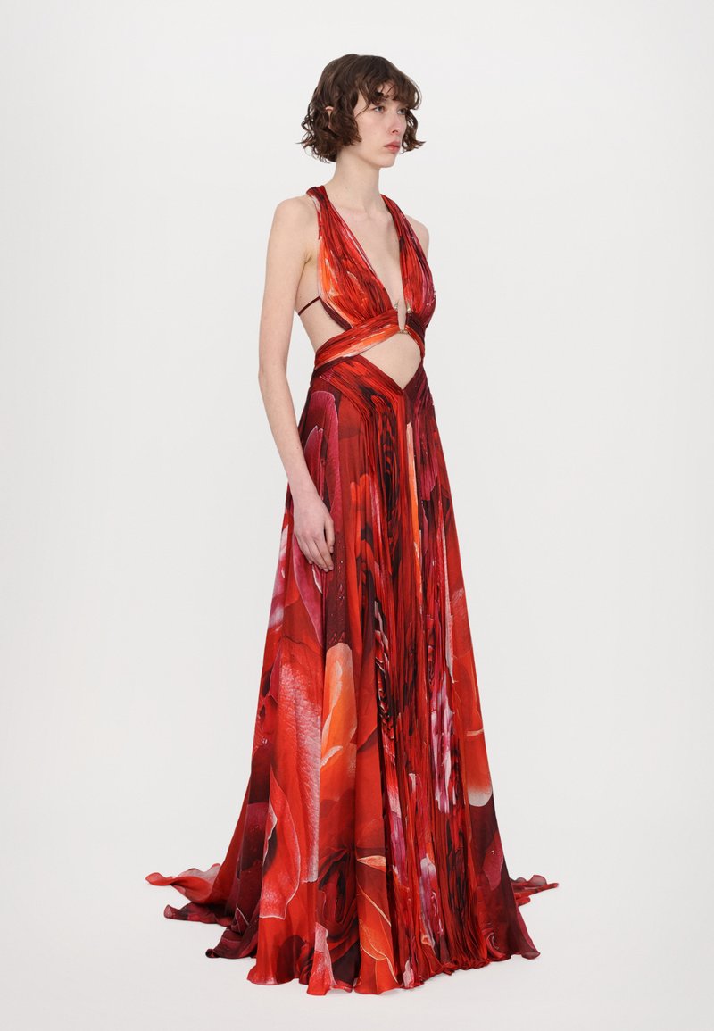 red roberto cavalli dress Open-back gown in red - Roberto Cavalli
