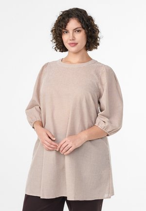 BALLONÄRMELN - Tunika - beige check