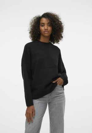 Vero Moda GESCHNITTEN RUNDHALS  - Pulover - black